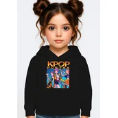 Bluzy dla dziewczynek - BLUZA DZIECIĘCA K-POPOWE ŁOWCZYNIE DEMONÓW HUNTRIX 110-116 Z KAPTUREM - miniaturka - grafika 1