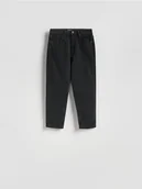 Spodnie damskie - Reserved - Jeansy mom fit z krótszą nogawką - czarny - miniaturka - grafika 1