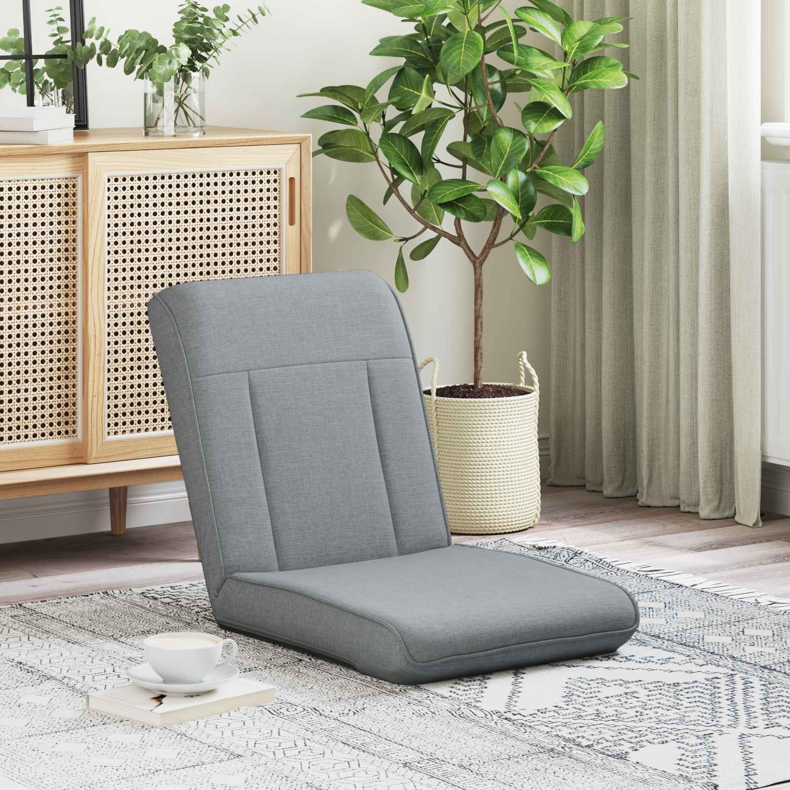 vidaXL vidaXL Krzesło na podłogę Jasnoszary 50 x 73 x 60 cm tkanina