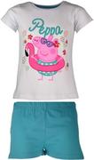 Piżamy dla dziewczynek - Piżama dla dzieci z krótkim rękawem Świnka Peppa Turkus - miniaturka - grafika 1
