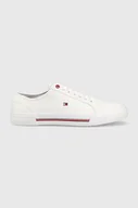 Trampki męskie - Tommy Hilfiger tenisówki CORE CORPORATE VULC CANVAS męskie kolor biały - miniaturka - grafika 1