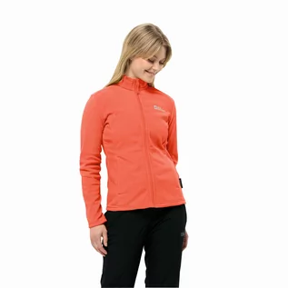 Bluzy damskie - Damska bluza polarowa Jack Wolfskin TAUNUS FZ W digital orange - XS - grafika 1