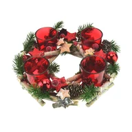 Ozdoby bożonarodzeniowe - Ratanowy świecznik adwentowy Lourdes, 24 cm - miniaturka - grafika 1