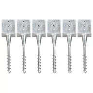 Ogrodzenia - Vida Kołki gruntowe 6 szt. srebrne 14 x 14 x 58 cm stal V-145446 - miniaturka - grafika 1