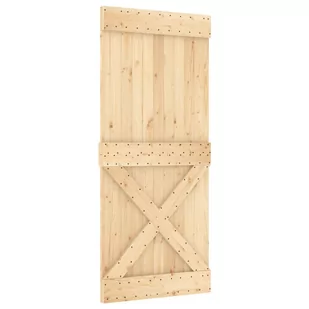 Drzwi przesuwne z osprzętem, 90x210 cm, lite drewno sosnowe Lumarko! - Drzwi wewnętrzne - miniaturka - grafika 4