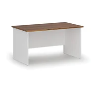 Biurka - Biurko proste PRIMO WHITE, 1400 x 800 mm, biały/orzech - miniaturka - grafika 1