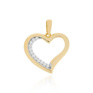 Złota zawieszka serduszko z cyrkoniami pr. 333 - Wisiorki Złota zawieszka serduszko z cyrkoniami pr. 333 - Wisiorki - miniaturka - grafika 1