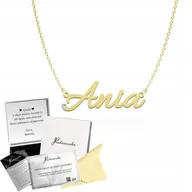 Łańcuszki - Złoty Naszyjnik z imieniem ANIA Łańcuszek SREBRO 925 Prezent Dedykacja - miniaturka - grafika 1