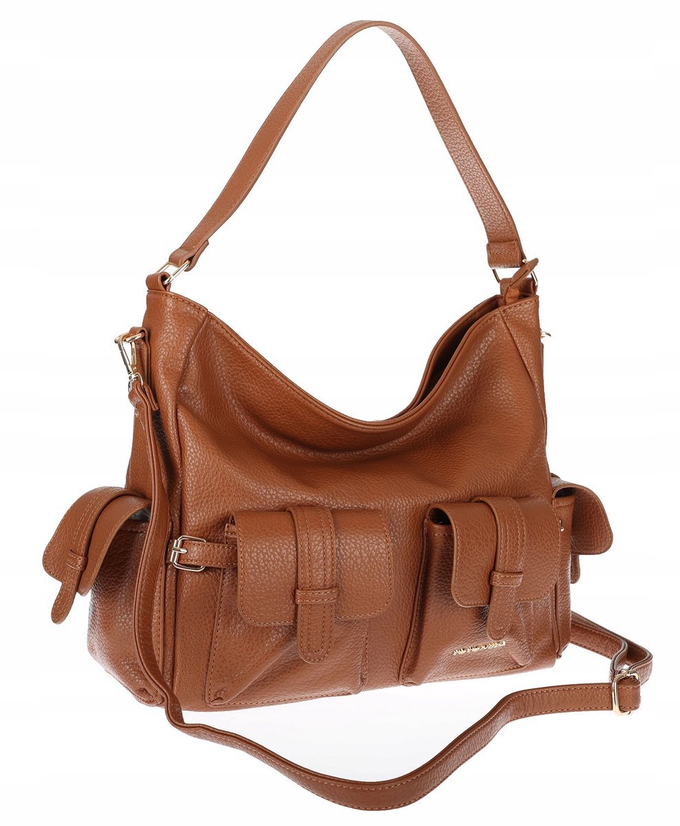 Torebka Damska Shopperka Pojemna Modna Torba Listonoszka 9560 Brązowa