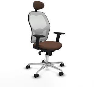 Fotel biurowy, krzesło biurowe Krzesło Biurowe z Zagłówkiem Piqueras y Crespo 2D086N1 Biały Ceimnobrązowy - Fotele i krzesła biurowe - miniaturka - grafika 1