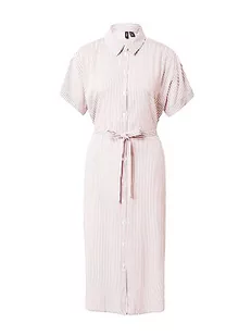 VERO MODA Sukienka damska VMBUMPY SS Calf Shirt Dress NOOS, Snow White/Stripes: Nostalgia Rose, XS, Snow White/Stripes:nostalgia Rose, XS - Sukienki - miniaturka - grafika 1