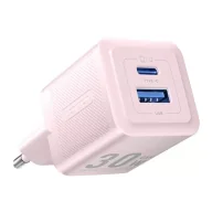 Ładowarki do telefonów - Ładowarka Sieciowa Vention FEQP0-EU USB-C USB-A GaN 30W Różowa - miniaturka - grafika 1