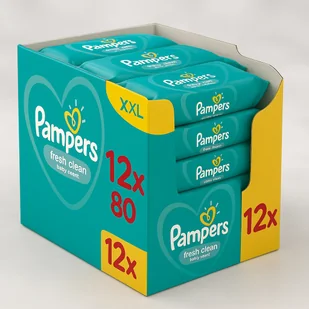 Pampers Fresh Clean chusteczki nawilżane 12x80 szt - Chusteczki nawilżane - miniaturka - grafika 1