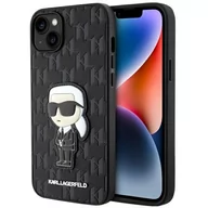 Etui i futerały do telefonów - Karl Lagerfeld KLHCP14MSAKHPKK iPhone 14 Plus 6.7" czarny/black Saffiano Monogram Ikonik - miniaturka - grafika 1