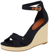 Espadryle damskie - TOMMY HILFIGER Espadryle damskie FLAGA HIGH WEDGE ESPAD CRISSCROSS Espadryle, NIEBIESKI (Space Blue), 36 UK, Niebieski kosmiczny niebieski, 39 EU - miniaturka - grafika 1