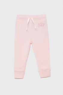 Spodnie i spodenki dla dziewczynek - GAP spodnie dziecięce kolor różowy gładkie - Gap - grafika 1