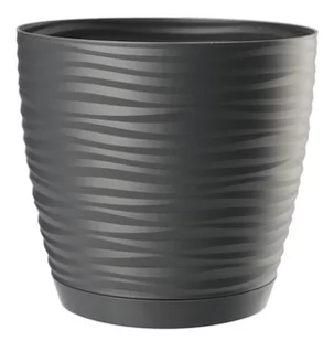 Doniczka na kwiaty z podstawką 17 cm, antracytowa - Donice Doniczka na kwiaty z podstawką 17 cm, antracytowa - Donice - miniaturka - grafika 1