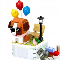 Klocki - Klocki Konstrukcyjne Zestaw Klocków Pies BERNARDYN 3D z Balonami 200 el. 6+ - miniaturka - grafika 1