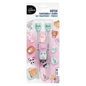 Zestawy szkolne - Temperówka z ołówkami Kotek KIDEA - DERFORM - miniaturka - grafika 1