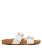 Klapki i japonki damskie - Tommy Hilfiger Klapki Double Strap Cork Sandals FW0FW09118 Biały - miniaturka - grafika 1