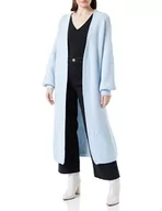 Swetry damskie - CARNEA Damski długi kardigan 25825306-CA04, jasnoniebieski, XL/XXL, jasnoniebieski, XL-XXL - miniaturka - grafika 1