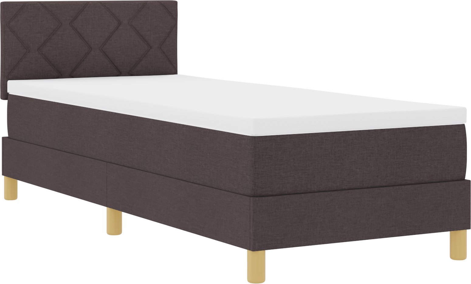 vidaXL Łóżko sprężynowe z materacem ciemnobrązowym 80x200 cm Tkanina
