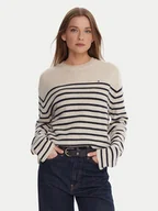 Swetry damskie - Tommy Hilfiger Sweter WW0WW46438 Écru Regular Fit - miniaturka - grafika 1