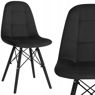 Krzesło Skandynawskie Pikowane Welurowe Nowoczesne Tapicerowane loft velvet - Krzesła - miniaturka - grafika 1