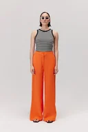 Spodnie damskie - Spodnie lniane Lugo pomarańczowe - miniaturka - grafika 1