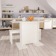 Stoły - vidaXL Stół jadalniany, biały, 110x60x75 cm, płyta wiórowa - miniaturka - grafika 1