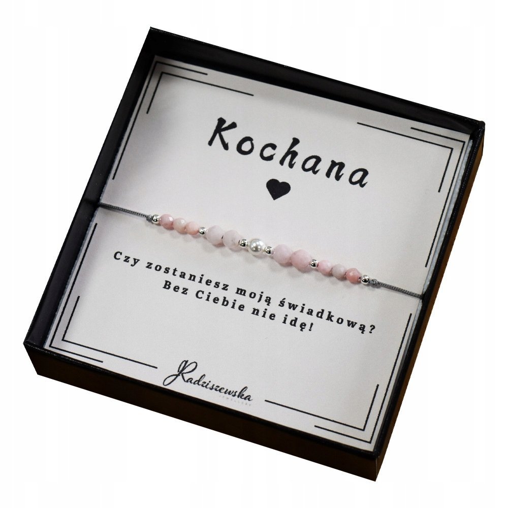 Czy zostaniesz moją świadkową Bransoletka Kamienie Naturalne Srebro 925