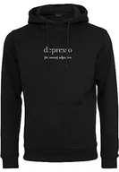 Bluzy męskie - Mister Tee Męska bluza z kapturem Depresso Hoody Black 5XL, czarny, 5XL - miniaturka - grafika 1