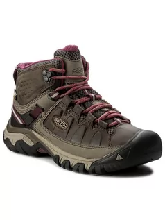 Buty trekkingowe męskie - Keen Trekkingi Targhee III Mid Wp 1018178 Brązowy - grafika 1