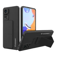 Etui i futerały do telefonów - Wozinsky Kickstand Case silikonowe etui z podstawką etui Xiaomi Poco X4 Pro 5G czarne - miniaturka - grafika 1