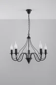 Lampy sufitowe - Sollux Lighting Żyrandol MINERWA 5 czarny - miniaturka - grafika 1