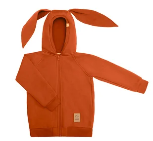 Bluza z uszami królika - pomarańczowa - Bluzy i sweterki niemowlęce - miniaturka - grafika 1