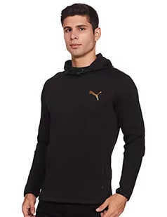PUMA Męska bluza z kapturem Evostripe - czarno-złota, S, Puma czarno-złoty, S - Bluzy męskie - miniaturka - grafika 1