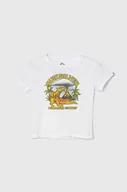 Koszulki dla chłopców - Quiksilver t-shirt bawełniany dziecięcy BARKINGTIGERBOY kolor biały z nadrukiem - miniaturka - grafika 1