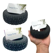 Wizytowniki - Stojak na Wizytówki w Kształcie Opony, Wizytownik Opona, Czarny - miniaturka - grafika 1