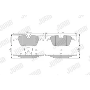 Klocki hamulcowe - komplet JURID 573401J - Klocki hamulcowe - miniaturka - grafika 1