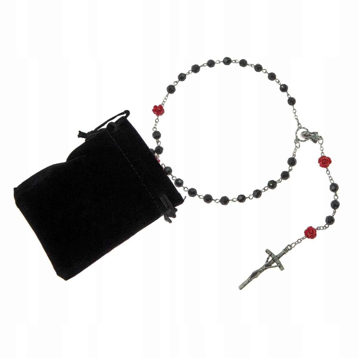 Piękny Różaniec Róże Prezent Woreczek
