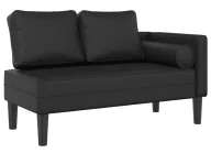 Szezlongi - Czarny szezlong z poduszkami L5-S66 - miniaturka - grafika 1