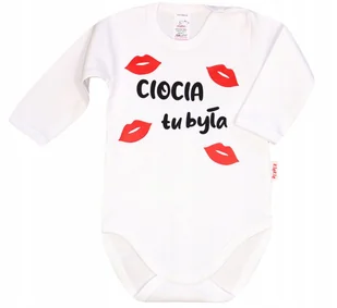 BODY NAPIS nadruk CIOCIA TU BYŁA r 74 KLEKLE - Body dla niemowląt - miniaturka - grafika 1