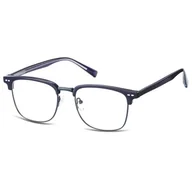 Okulary korekcyjne, oprawki, szkła - Oprawki korekcyjne zerówki okulary półramki 886C granatowe - miniaturka - grafika 1