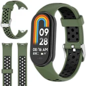 Akcesoria do smartwatchy - Pasek opaskaperforowana Vanfone do Xiaomi Smart Mi Band 8/9, zielono-czarny - miniaturka - grafika 1