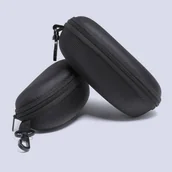 Akcesoria do okularów - Etui na okulary futerał na zamek z karabińczykiem kolor czarny - miniaturka - grafika 1