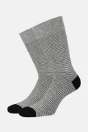 Skarpetki męskie - Skarpety Szare w Paski - miniaturka - grafika 1