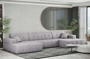 Sofa w kształcie U NIMES narożnik tkanina Perfect Harmony jasnoszary - Narożniki - miniaturka - grafika 1