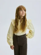 Bluzki dla dziewczynek - Reserved - Bluzka z kołnierzem - jasnożółty - miniaturka - grafika 1