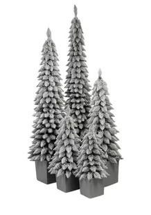 Choinka Sztuczna Ośnieżony Świerk Zakopiański Slim w Szarej kwadratowej donicy 60 cm - Choinki - miniaturka - grafika 1
